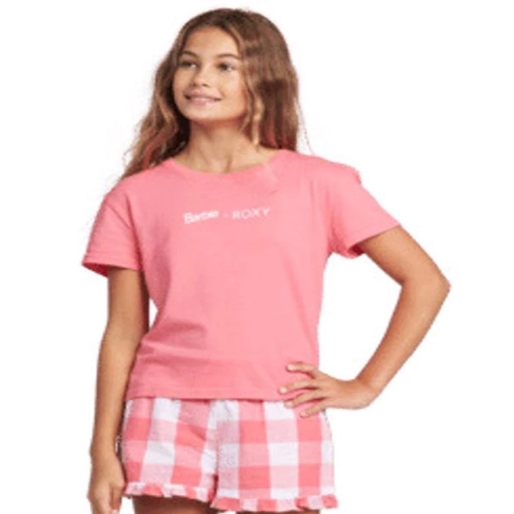 Roxy X Barbie Girls Graphic Pink Shirt